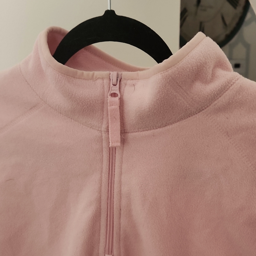 1/4 zipper Light pink fleece pullover. Life brand from JCP. XL